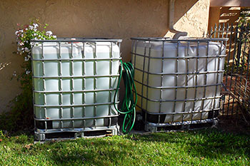 Rancho Rain Gutters reclaimed water tanks